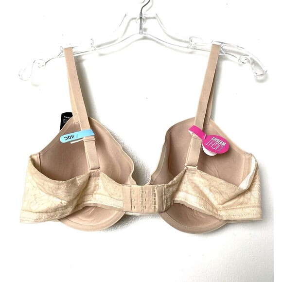 Maidenform T-shirt Bra Comfort Devotion Ultimate No-Show Demi Beige Size 40C - Picture 5 of 9